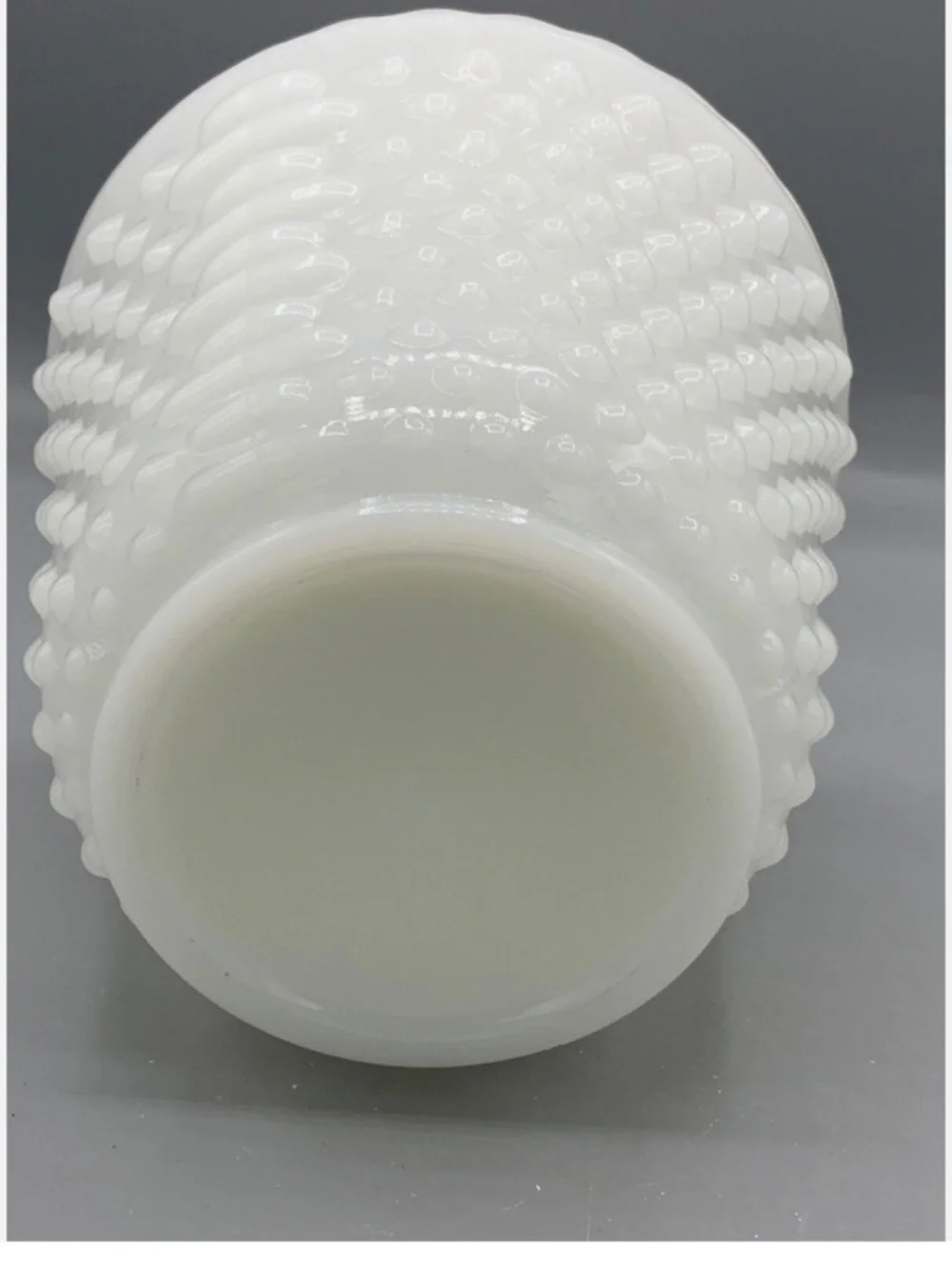 Vintage Milk Glass Planter or Vase with Hobnail pattern 5